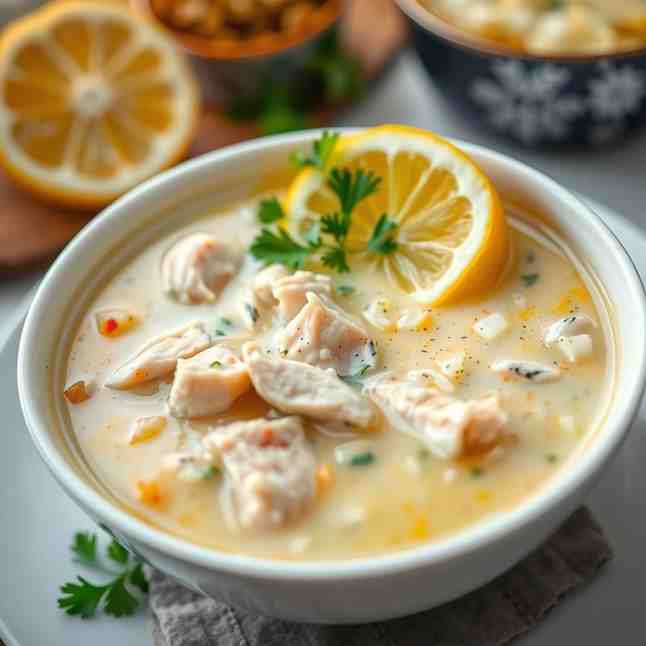 Avgolemono Soup - Greek Chicken Soup Recipe